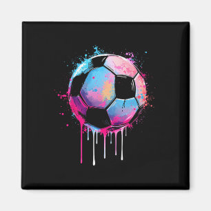 Soccer Boys Girls Awesome Colorful Soccer Drip Soc Magnet