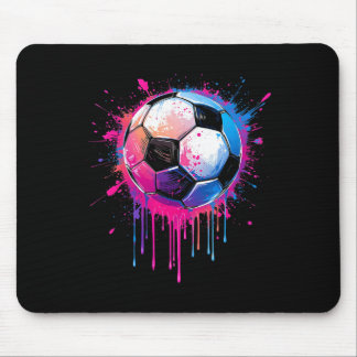 Soccer Boys Girls Awesome Colorful Soccer Drip Soc Mouse Pad