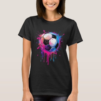 Soccer Boys Girls Awesome Colorful Soccer Drip Soc T-Shirt