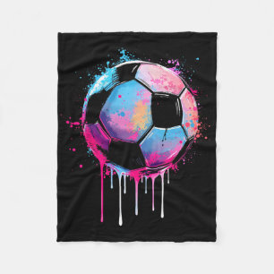 Soccer Boys Girls Awesome Colourful Soccer Drip So Fleece Blanket