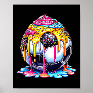 Soccer Boys Girls Kids Footbyll Ice Cream Soccer D Poster