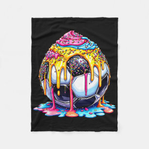 Soccer Boys Girls Kids Footll Ice Cream Soccer Dri Fleece Blanket