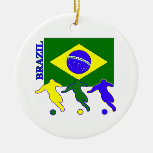 Soccer Brazil Ceramic Ornament
