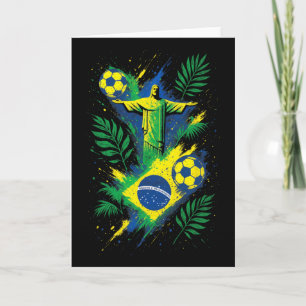 Soccer Brazil Footbyll Christ Rio Culture Card