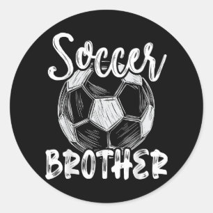Soccer Brother Men Family Matching Team Player Soc Classic Round Sticker
