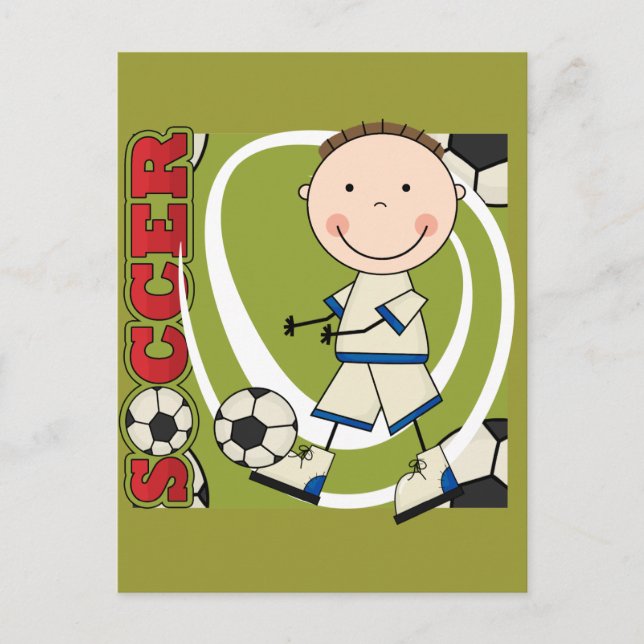 SOCCER - Brunette Boy tshirts and Gifts Postcard (Front)
