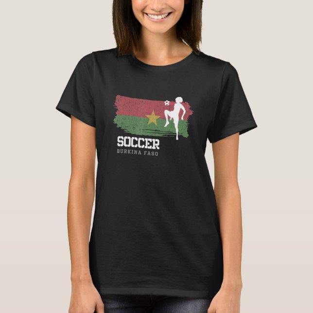 Soccer Burkina Faso Flag Football Womens Soccer Gi T-Shirt (Front)