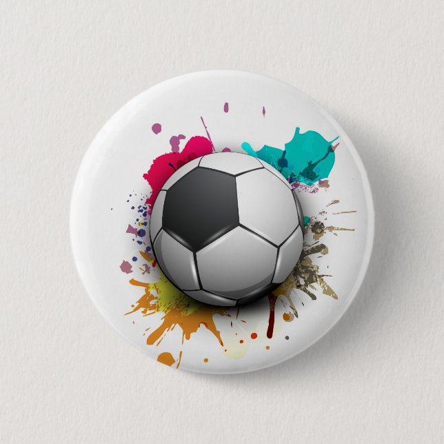 Soccer Burst 6 Cm Round Badge (Front)