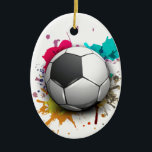 Soccer Burst Ceramic Tree Decoration<br><div class="desc">Cool design for soccer fans</div>