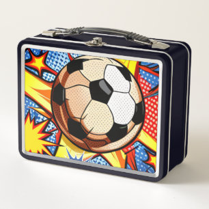 Soccer Burst Metal Lunch Box