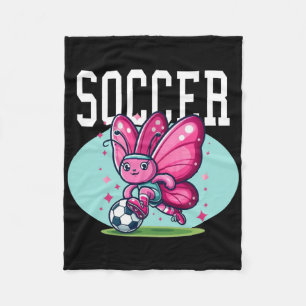 Soccer Butterfly Playing Soccer Fleece Blanket
