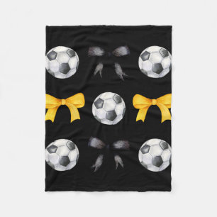 Soccer Byll And Bows For Girls Womens Soccer Playe Fleece Blanket
