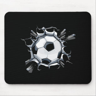 Soccer Byll Breaking Wall Explosion Sports Graphic Mouse Pad