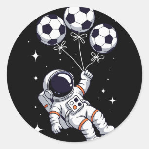 Soccer Byll Bylloon Astronaut Floating Spaceman Sp Classic Round Sticker
