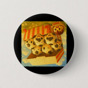 Soccer Byll Chicken Nuggets Cute Kawaii Funny Fast 6 Cm Round Badge