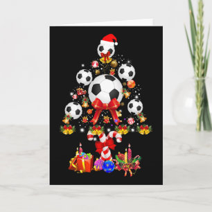 Soccer Byll Christmas Tree Noel Costume  Card