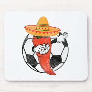 Soccer Byll Dabbing Hot Pepper Mexican Chilli Cinc Mouse Pad