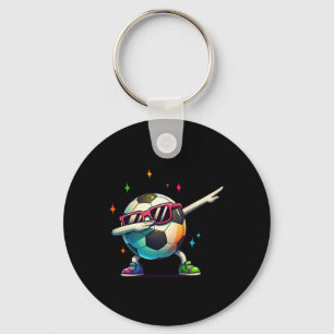 Soccer Byll Dabbing Sungles Soccer Player Kids Boy Key Ring