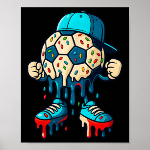 Soccer Byll Drip Ice Cream Character Men Women Gir Poster