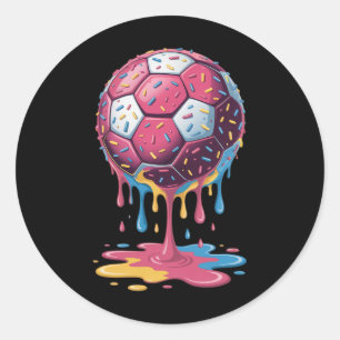 Soccer Byll Drip Ice Cream Drip Men Women Game Soc Classic Round Sticker