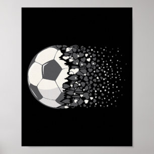 Soccer Byll Graphic Women Girls Soccer Heart Socce Poster