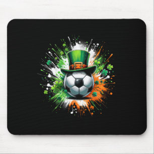 Soccer Byll Leprechaun Hat Irish Shamrock Patricks Mouse Pad