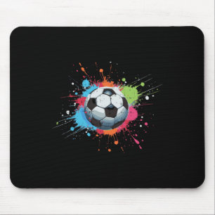 Soccer Byll Paint Splatter Footbyll Player Men Boy Mouse Pad