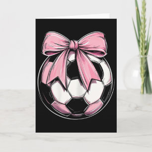 Soccer Byll Pink Coquette Bow Dainty Ribbon Girls Card
