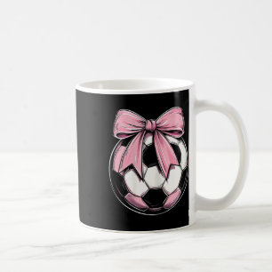 Soccer Byll Pink Coquette Bow Dainty Ribbon Girls Coffee Mug