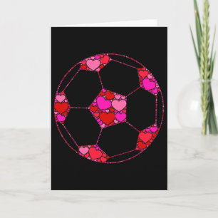 Soccer Byll Pink Red Heart For Women Men - Valenti Card