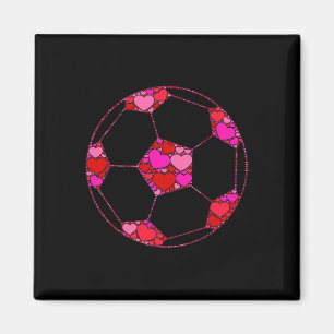 Soccer Byll Pink Red Heart For Women Men - Valenti Magnet
