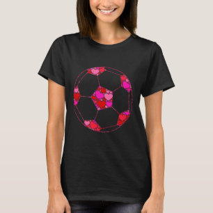 Soccer Byll Pink Red Heart For Women Men - Valenti T-Shirt