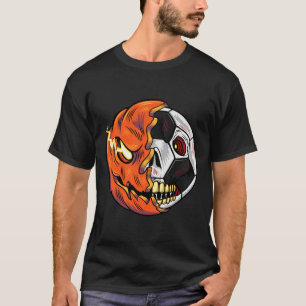 Soccer Byll Pumpkin Skull Halloween Soccer Player T-Shirt