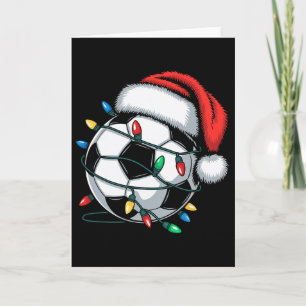 Soccer Byll Santa Hat Christmas Lights Pyjamas Xma Card