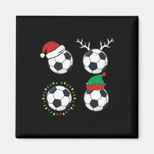 Soccer Byll Santa Hat Elf Reindeer Christmas Pajam Magnet