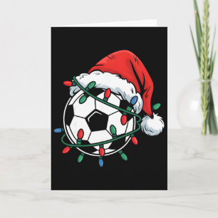 Soccer Byll Santa Hat Xmas Funny Christmas Soccer Card