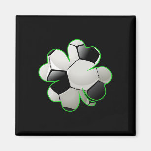 Soccer Byll Shamrock Four Leaf Clover St Patrick's Magnet