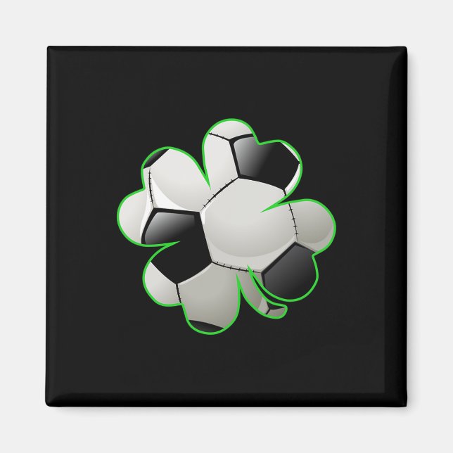 Soccer Byll Shamrock Four Leaf Clover St Patrick's Magnet (Front)