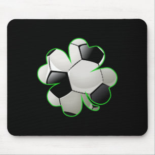 Soccer Byll Shamrock Four Leaf Clover St Patrick's Mouse Pad