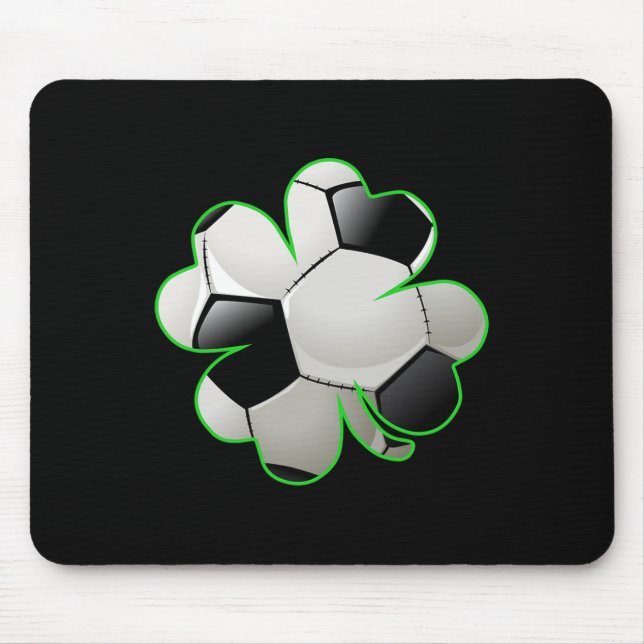 Soccer Byll Shamrock Four Leaf Clover St Patrick's Mouse Pad (Front)