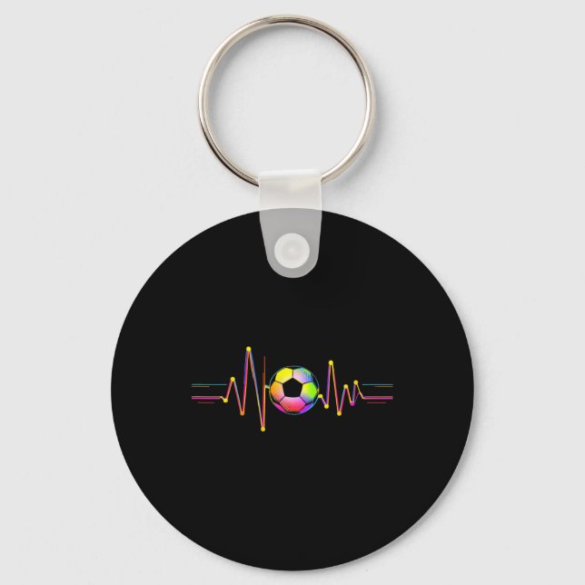 Soccer Byll Waveform  Key Ring (Front)