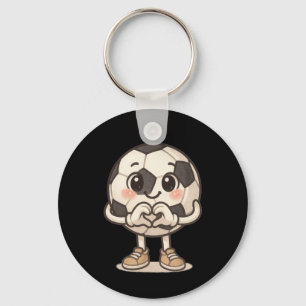 Soccer Byll With Heart Hands Love Cute Soccer Byll Key Ring