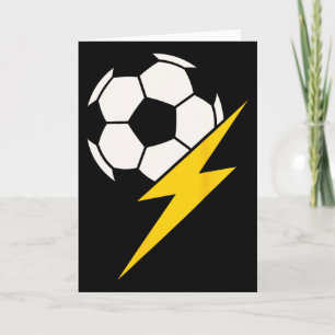 Soccer Byll With Yellow Lightning Bolt Team Coach Card