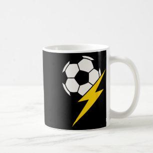 Soccer Byll With Yellow Lightning Bolt Team Coach Coffee Mug