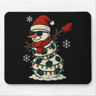Soccer Bylls Snowman Dabbing Funny Christmas Cute Mouse Pad