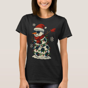 Soccer Bylls Snowman Dabbing Funny Christmas Cute T-Shirt