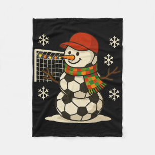 Soccer Bylls Snowman Funny Christmas Xmas Cute Boy Fleece Blanket