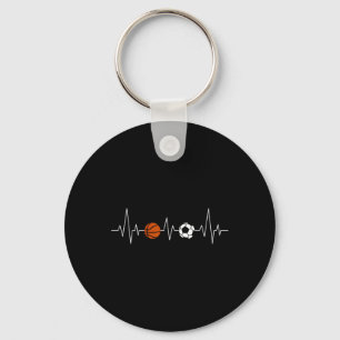 Soccer Bysketbyll Heartbeat Funny Sport Key Ring