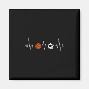 Soccer Bysketbyll Heartbeat Funny Sport Magnet