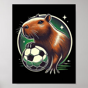Soccer Capyra Capy Capyra Soccer Player Poster